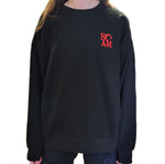 Scam's extra comfy, oversized women's crewneck with an embroidered logo. 